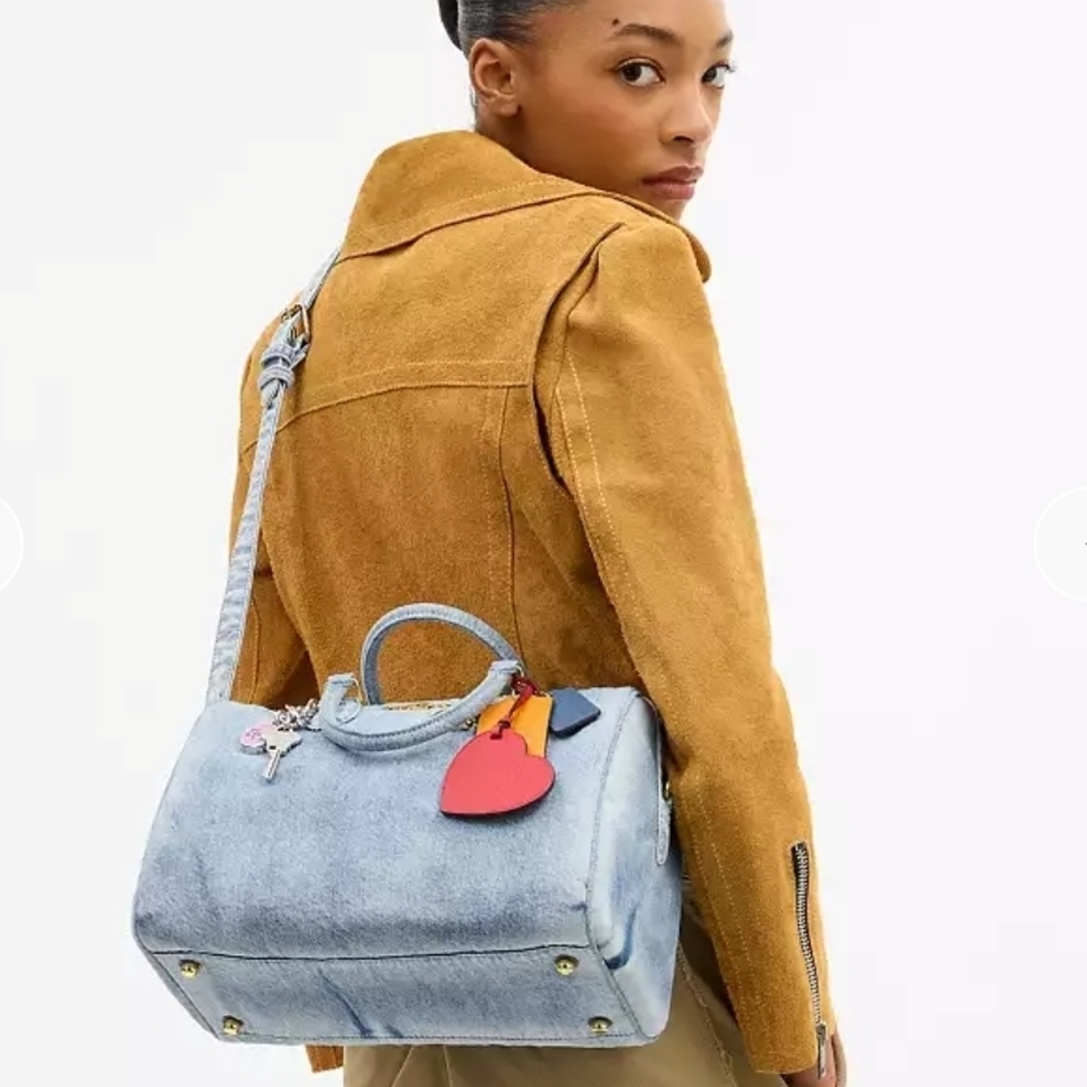 FIRM💙Coach LOVED Denim LARGE ROWAN Red Heart Charm💙 NWT 1 LEFT💙 Style CDY75 - Picture 6 of 16
